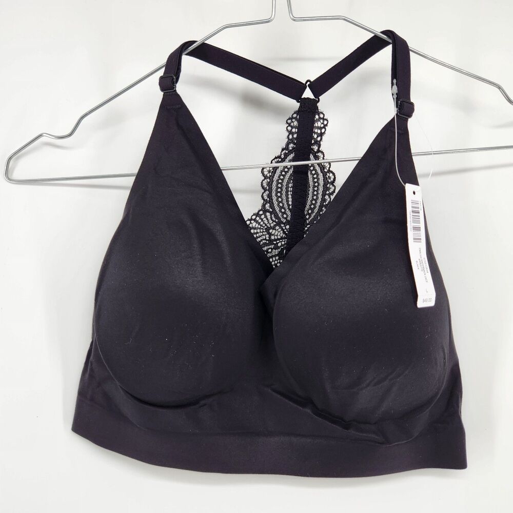 Soma Black Large Enbliss Racerback Lace Bralette NWT